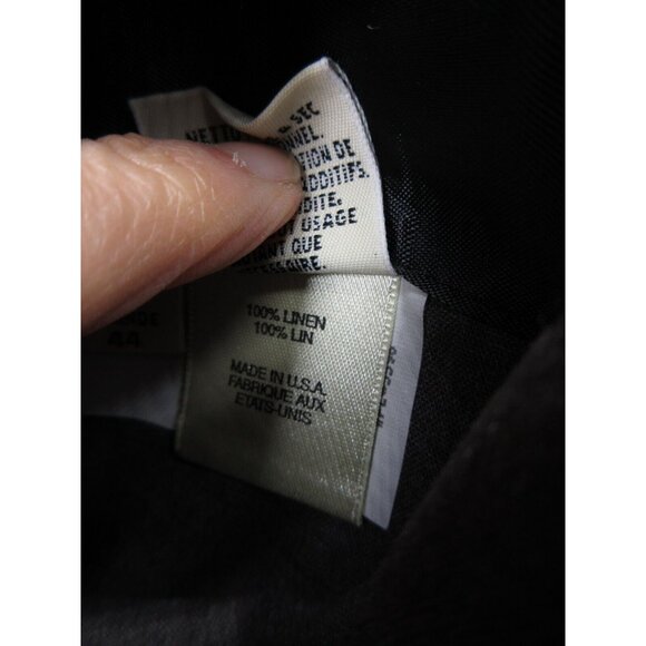 VINTAGE Eddie Bauer Sport Coat 44 Tall AKA Blazer Linen Safari Jacket - Picture 12 of 14